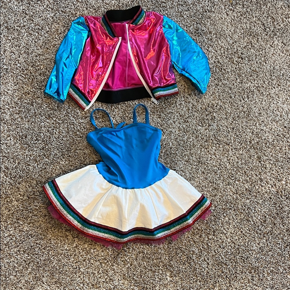Pink and Blue Kids Dance Costume - Picture 3 of 6